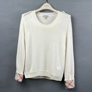 Burberry women’s cashmere sweater. Cream, XS, good condition.